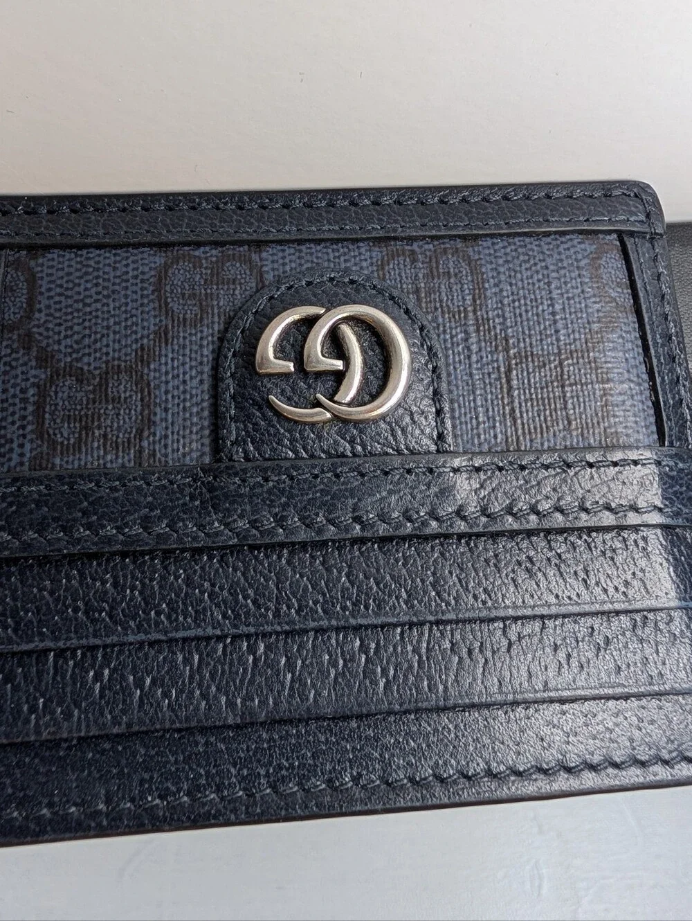 ​GUCCI Ophidia GG Supreme Canvas and Leather Card Case Wallet 100% Authentic